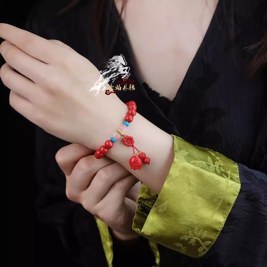 【东营特产】朱砂樱花女手串8mm红砂圆珠 商品图1