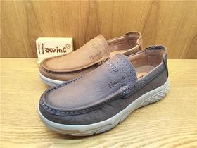 豪行春季新款正品真皮休闲舒适百搭透气一脚蹬男单鞋12155855