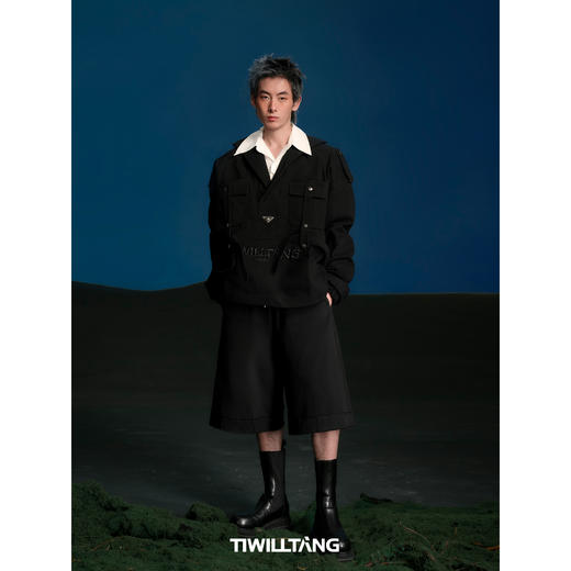 启世录TIWILLTANG“渐域涣制”毛边针织套装无袖背心 商品图3