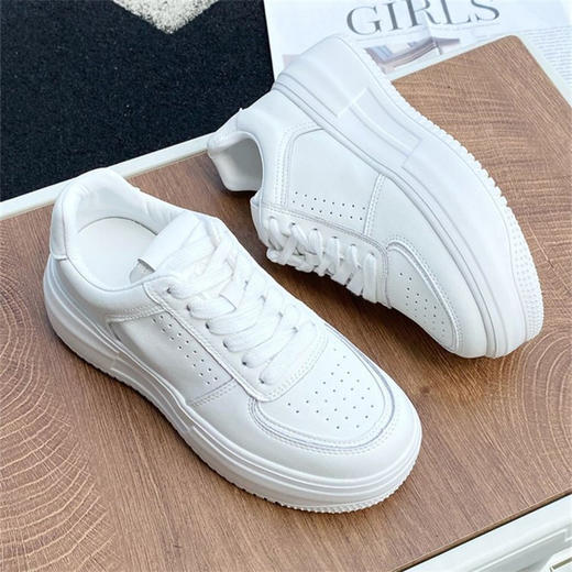 凯撒KAISER运动休闲厚底小白鞋 男女同款 I 6cm厚底增高 拉长腿部比例 百搭不出错 商品图1