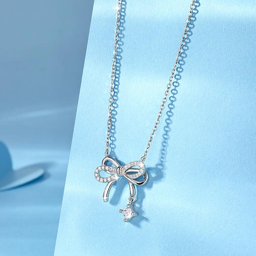 爆闪！卡蒂罗/KADER 月光蝶舞项链 纯银镶锆锁骨链 梦幻少女甜美蝴蝶结 精致小众设计感在逃公主闺蜜生日 商品图4