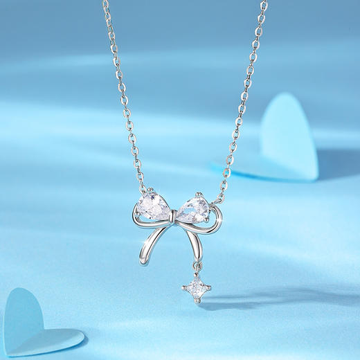卡蒂罗/KADER 灵动结系列 蝶梦项链 甜美闪耀锆石吊坠蝴蝶结百搭 锁骨链纪念礼盒原创设计蛇年#好运 商品图6