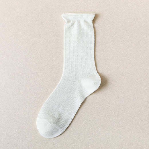 【春夏网眼袜子女中筒】透气薄款 纯色女士夏季长袜 堆堆袜棉袜月子 商品图6