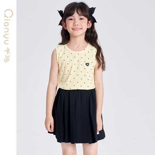 笛莎千与2025夏季新款女童时尚学院风百褶半身裙 商品图3