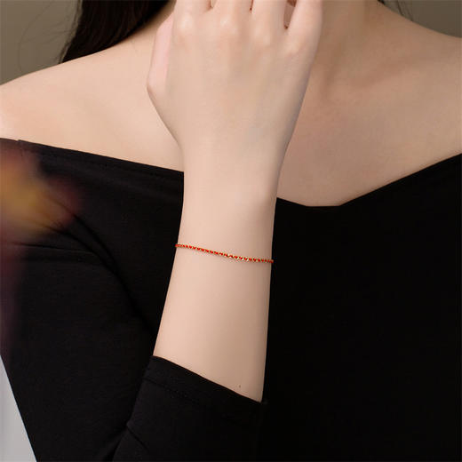 【新品首发】足金红绳手链 黄金小红绳手链女士礼物【按克计价黄金2】MEMORA诗普琳GB299601 商品图2