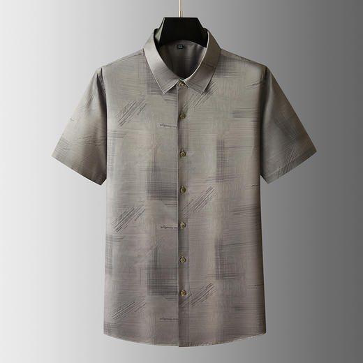 【DDA】大依优型大码花衬衫短袖衬衫翻领衬衣商务休闲透气半袖夏季上衣男士 商品图0