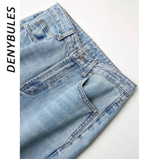 DENYBULES 春夏新款大牌原版修身直筒裤时尚休闲复古宽松水洗 商品图3