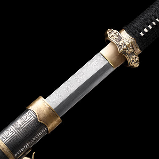 虎魄唐刀 花纹钢 唐横刀剑 龙泉沈广隆一体刀剑传统刀剑 未开刃 商品图3