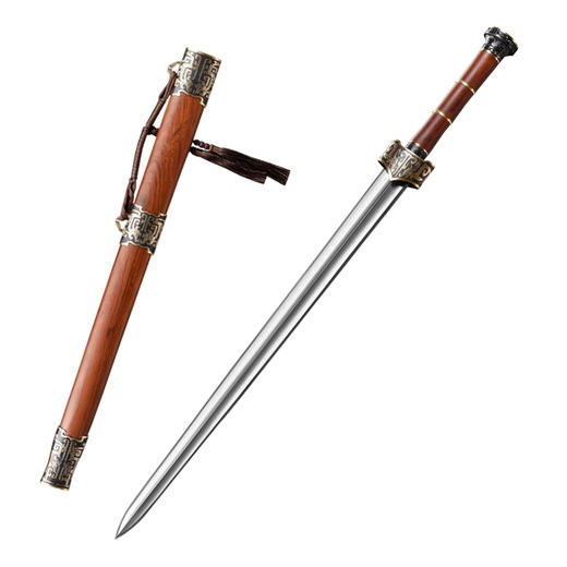 赵云剑 酸枝木 花纹钢 龙泉沈广隆一体刀剑传统刀剑 未开刃 商品图5