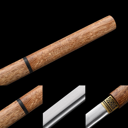 疾风唐刀 花纹钢 唐横刀剑 龙泉沈广隆一体刀剑传统刀剑 未开刃 商品图2