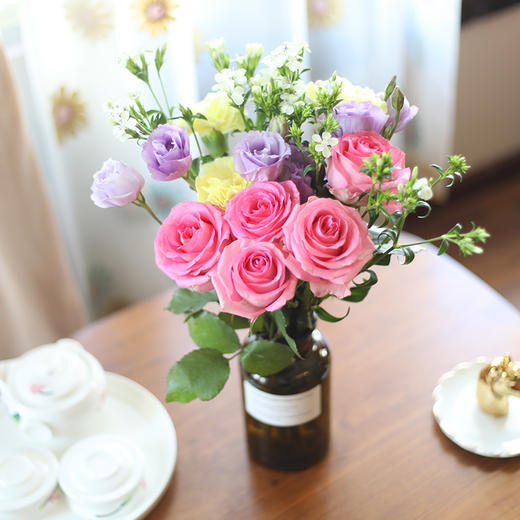 半糖主义丨粉玫瑰混搭花束 商品图3