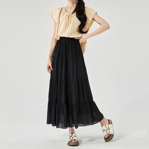 25s 春夏 桃花褶半身裙の 高腰收腹 遮肉显瘦 修饰腿型 带内衬防透肉 时髦百搭不挑人 商品图5