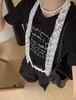 【YW】无忧购韩系珍珠蕾丝飘带项链纯棉百搭字母刺绣短袖T恤10029（截单后7天发货) 商品缩略图8