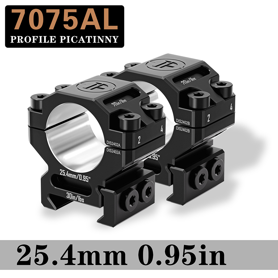 发现者双钉高精度25.4管径0.95英寸7075分体低宽夹具