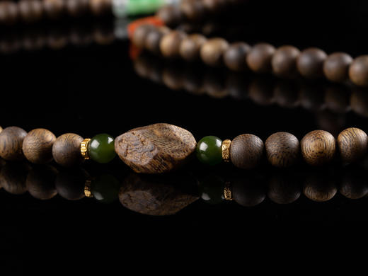 原创沉香+翡翠飘色大葫芦挂件 商品图8