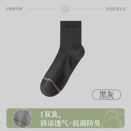 【男士纯棉商务袜子】中筒男袜 春夏网眼抗jun防臭棉袜 休闲四季薄中筒袜  商品图6