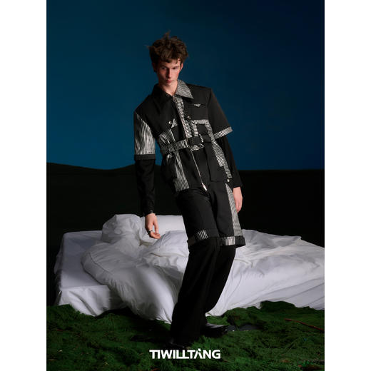 启世录TIWILLTANG“银制渐近”口袋翻折拼接短裤撞色夏季短款裤子 商品图4