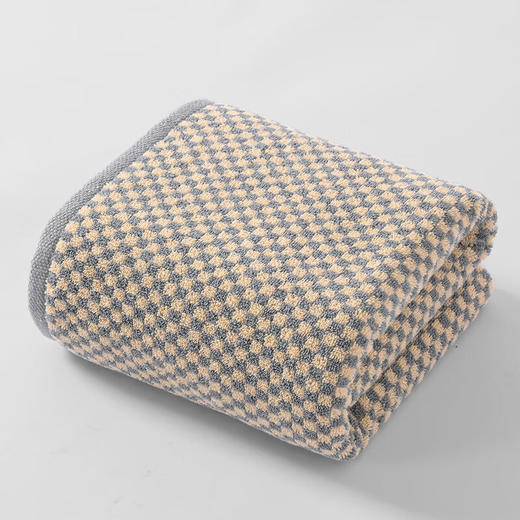 【分仓直发包邮】無印良品品牌格纯棉毛巾单条装（咖小格/青小格）MJ-zu0611 商品图0