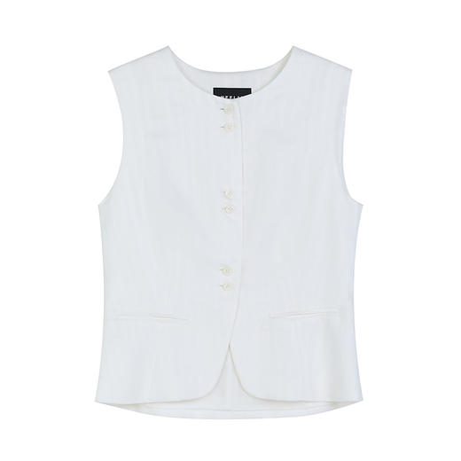 NEELLY纳俪商场同款春季新款时尚气质无袖马甲女极简个性收腰上衣N25032D01151 商品图3