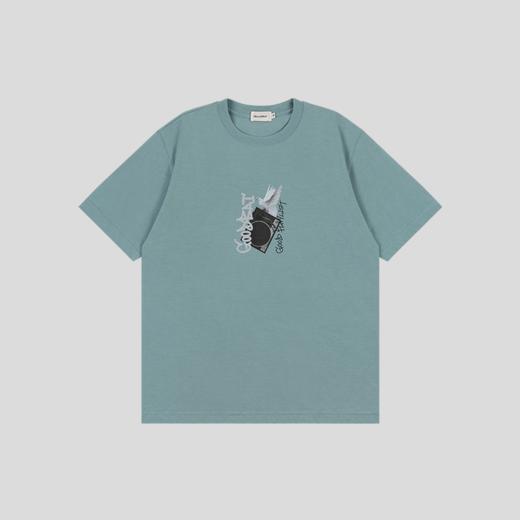 GOODBAI 唱片机logo印花圆领oversize短袖T恤 商品图3