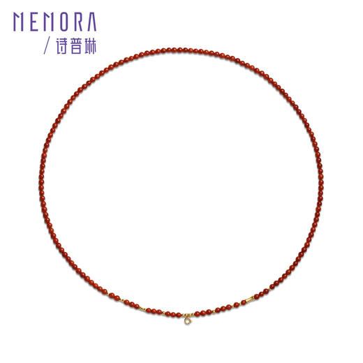 【新品首发】万能链 18k金南红玛瑙项链 新中式搭配吊坠万能链女士礼物MEMORA诗普琳MN000901 商品图4