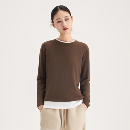 weyo 春季新款女百搭竖条假两件休闲修身打底衫上衣880083 商品图2