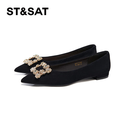 星期六华丽璀璨气质尖头粗跟单鞋SSD3111144 商品图10