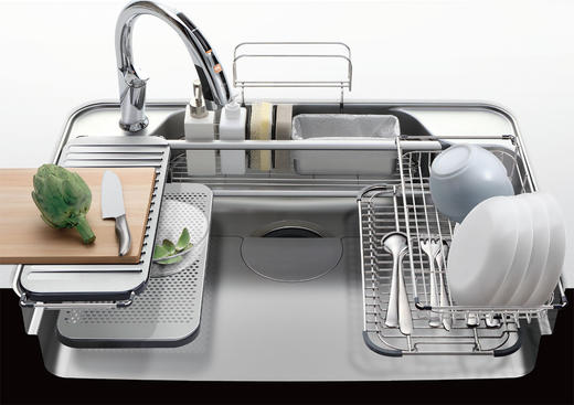 日本骊住lixil原装进口机能型3D不锈钢W多功能水槽 商品图7