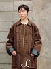 shyshystill/shy202411030/环保麂皮绒皮革拼接分割大廓形中长款外套 商品缩略图0