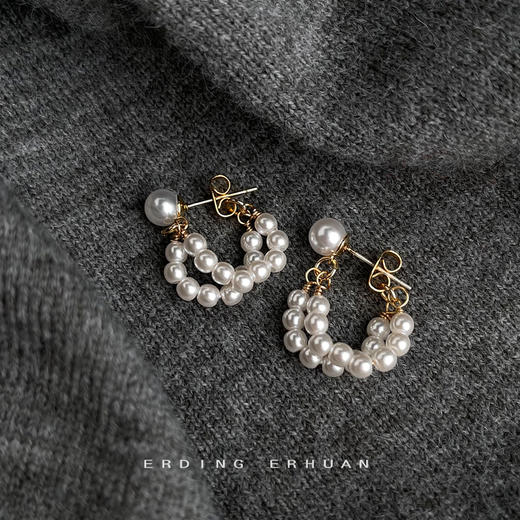 银针珍珠手工耳环 商品图0