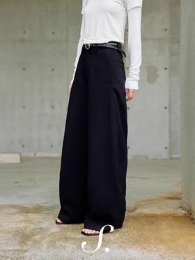 shyshystill/shy202412008/修饰身型利落版型宽松阔腿香蕉西裤