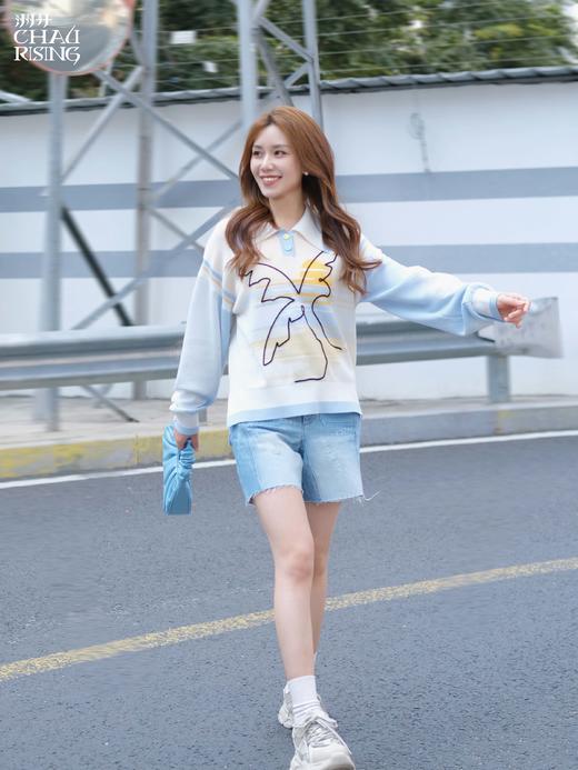 海滩日出针织polo衫 商品图0