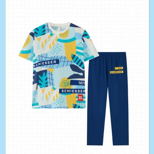 【COOL凉感】SCHIESSER德国舒雅男童COOLMAX凉感吸湿排汗功能面料短袖长裤套装3B/24310H 商品图5