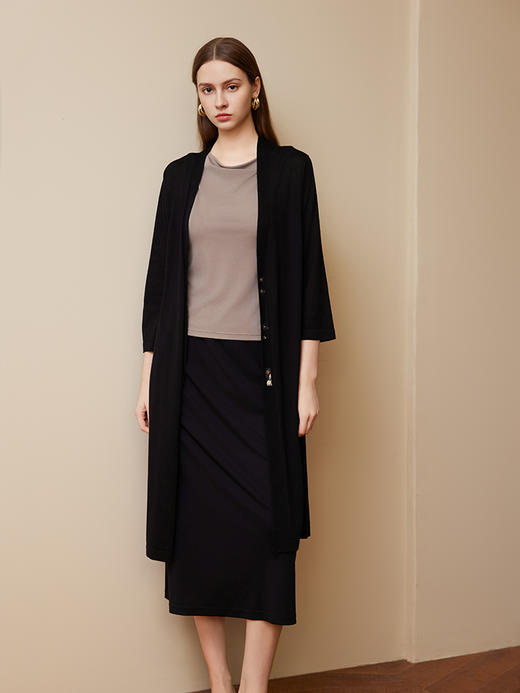 【中长款薄开衫】25年春夏新品女士莱赛尔纤维垂感针织外套 商品图3