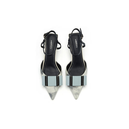 westory夏季彩色羊皮优雅尖头细高跟空鞋女56011 商品图3