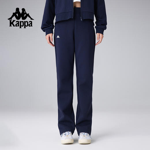 Kappa卡帕背靠背运动长裤女新款美式针织直筒裤休闲跑步裤训练裤K0F22AK42 商品图0