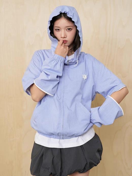 Mood Like Me/MWT2502/蓝色格纹连帽外套 商品图2