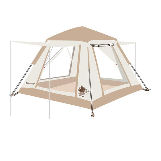 【瞬开速收 银胶UPF50+ 四面附纱】大迈 宇航员门厅自动帐篷 商品图10