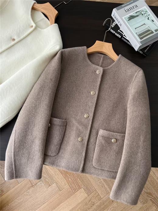 极简小香风羊毛桑蚕丝春秋外套 商品图12
