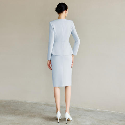 IWY/西装外套高端无领天蓝色正装套装新款春秋装时尚气质工作服CS2226 商品图4