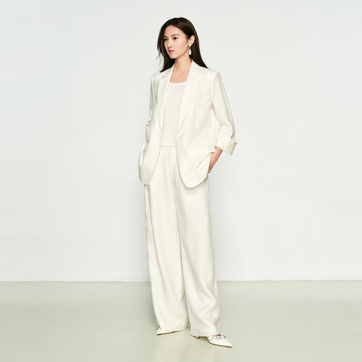 NEELLY纳俪商场同款春季新款宽松直筒时尚通勤长裤女随性休闲裤N25032H01155 商品图2