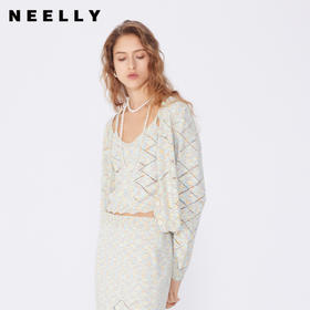 NEELLY纳俪商场同款春季新款软糯针织两件套女设计感条纹吊带上衣N25034A04611
