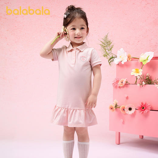 巴拉巴拉童装儿童连衣裙女童宝宝裙子夏装2025新款学院polo裙绣花 商品图0