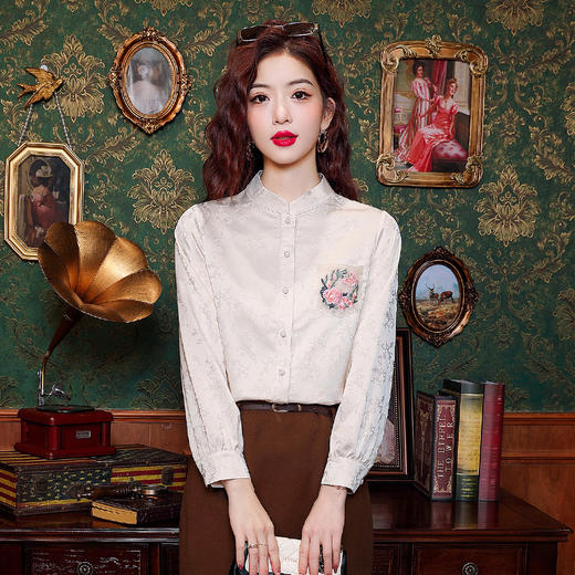 春秋款醋酸新中式衬衫国风K-323H824 商品图3