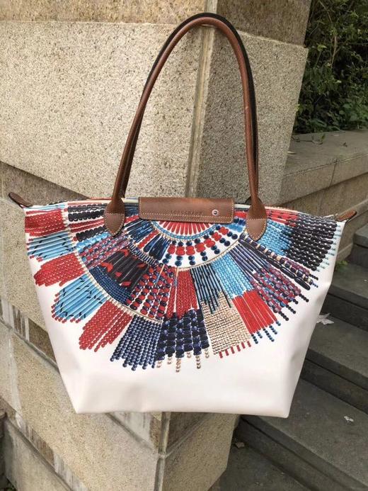 珑骧马赛系列新款缤纷色彩花纹图案手提单肩大容量中号大号托特包妈咪包 商品图2