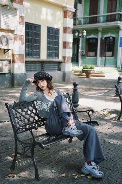 westory秋季新款超轻厚底系带舒适透气老爹鞋W24CM75191 商品图5