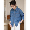 【年货节】熙世界美式宽松休闲牛仔衬衫女2025年春季新款时尚复古薄外套上衣 商品缩略图3