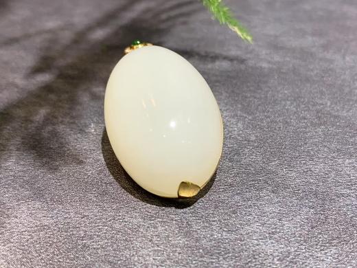 【御珠宫坊】金镶羊脂白玉吊坠 商品图4