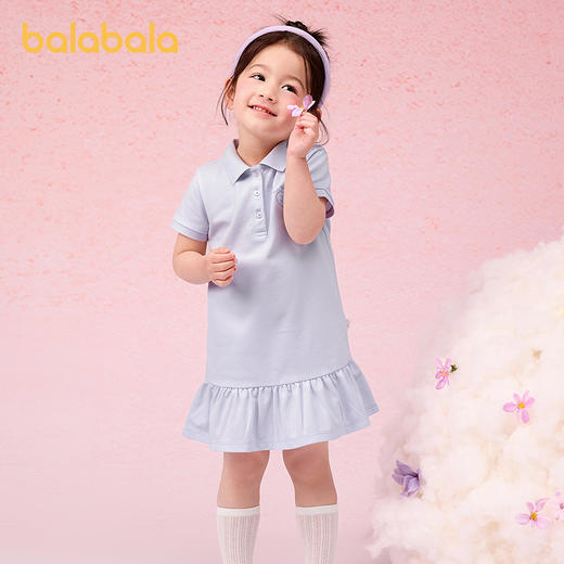 巴拉巴拉童装儿童连衣裙女童宝宝裙子夏装2025新款学院polo裙绣花 商品图1