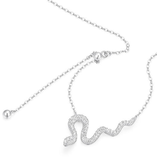 【蛇年礼赠】卡蒂罗/KADER 流光银蛇项链十二生肖蛇年本命年纳福转运可调节拼接链 小众高级感情人节女友 925银 商品图1